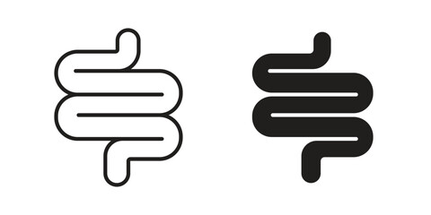 Intestine icon in line design. Simple icon vector