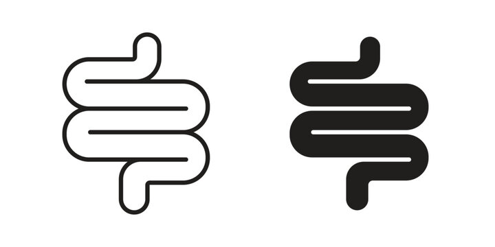 Intestine icon in line design. Simple icon vector