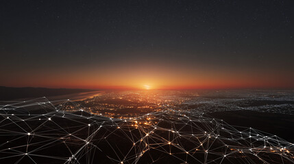 A resilient, decentralized web-like network, symbolizing the future of smart energy grids.