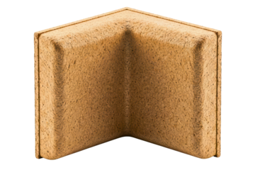 Molded pulp corner protector for sustainable eco-friendly shipping on a transparent background