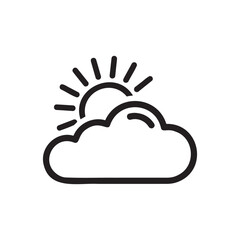 Sun behind a cloud icon symbolizing weather forecast and climate