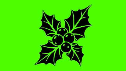 winter illustration holly silhouette green logo screen icon video outline holiday red berry decoration leaf plant green christmas tree shape women vector graphic background - Powered by Adobe