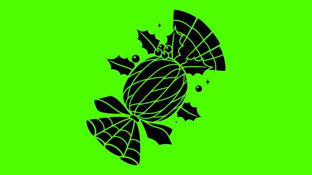 holiday illustration christmas silhouette green logo screen icon video outline candy star new merry winter tree celebration xmas year shape santa vector graphic background