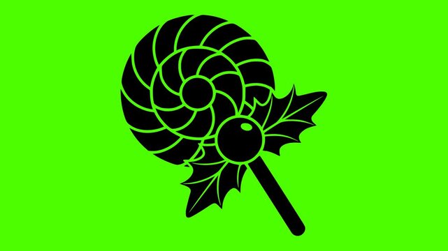 holiday illustration christmas silhouette green logo screen icon video outline candy star new merry winter tree celebration xmas year shape santa vector graphic background