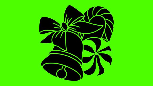 holiday illustration christmas silhouette green logo screen icon video outline candy star new merry winter tree celebration xmas year shape santa vector graphic background