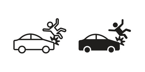 Car accident icon on white background. Stock vector icon © John