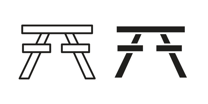 Camping table icon on white background. Stock vector icon