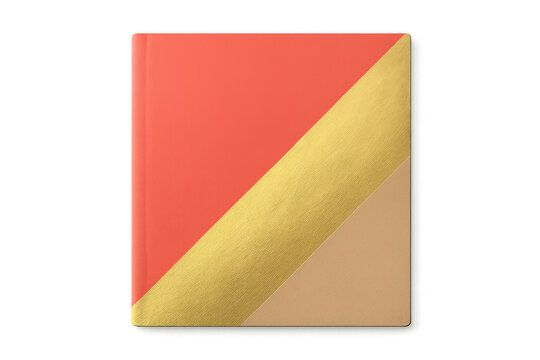 Book cover mockup with diagonal design creating a modern abstract template for branding and stationery