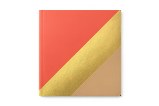 Book cover mockup with diagonal design creating a modern abstract template for branding and stationery - Powered by Adobe