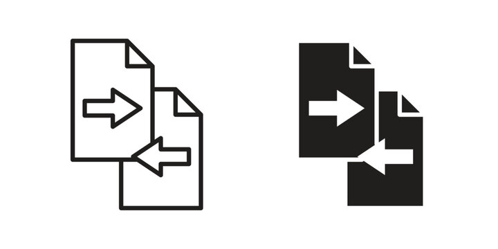 Compare icon on white background. Stock vector icon