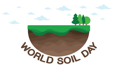 World Soil day. Green natural soil day illustration vector design ,logo .