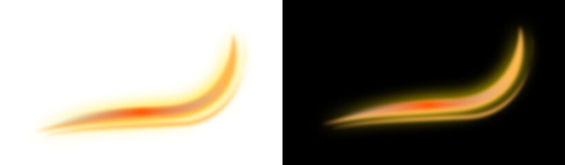 PNG image of image of Yellow glowing light effect  with transparent background overlay