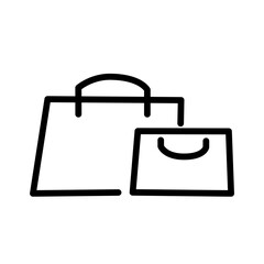 Minimalist Line Icon Set of Shopping Bags and Money Pouches