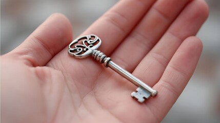 手のひらに乗せた銀の鍵