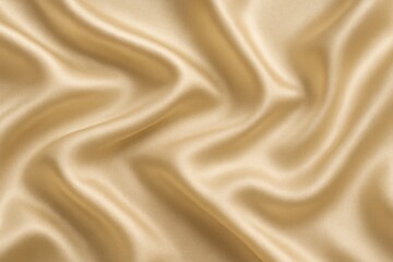 Luxurious silk folds create a rich champagne gold texture background, evoking elegance and sophistication in design and decor.