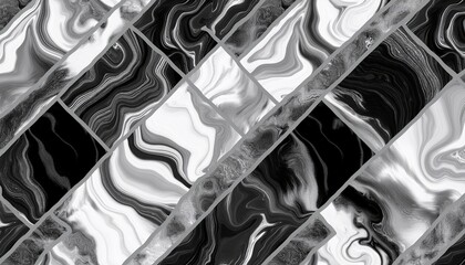 monochrome design with white and black marble motif seamless pattern background tile