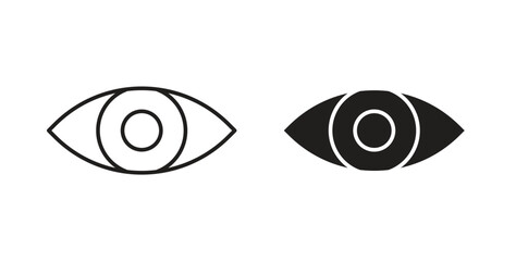 Eye icons, vector symbols. filled flat sign
