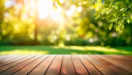 Defocused Or Blur With Bokeh Background Of Garden Trees In Sunny Day