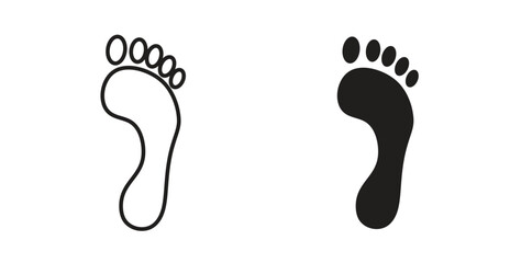Footprint icons, vector symbols. filled flat sign