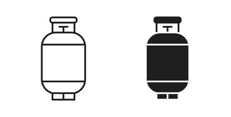 Gas cylinders icons, vector symbols. filled flat sign
