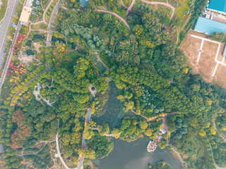 aerial view of eco-friendly scenic area design in China