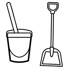 Illustration of a bucket and shovel