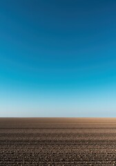 A vast and expansive scene showing the deep blue color of the sky meeting the horizon on a perfect summer day, background, expansive, weather