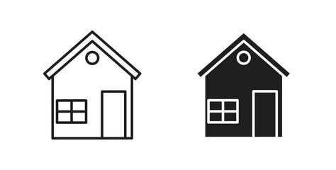 House icons, vector symbols. filled flat sign