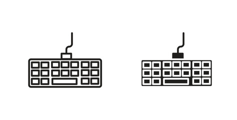 Naklejka premium Keyboard icons, vector symbols. filled flat sign