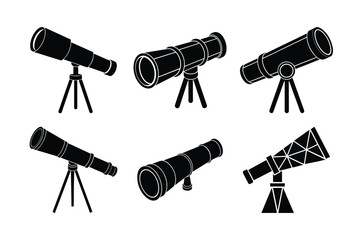 telescope on a white background