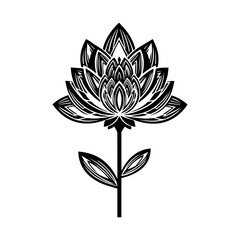 Elegant Black and White Floral Design A Stylish Depiction of Nature's Beauty