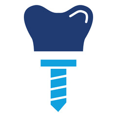 Implant Flat Blue Icon