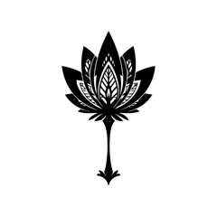 Elegant black and white lotus flower design for spiritual, wellness, or logo purposes