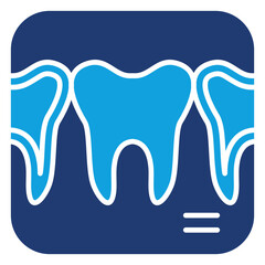 X Ray Teeth Flat Blue Icon