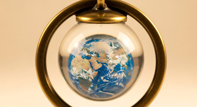 World Globe Ornament for Earth Day and Environmental Awareness Decoration - Powered by Adobe