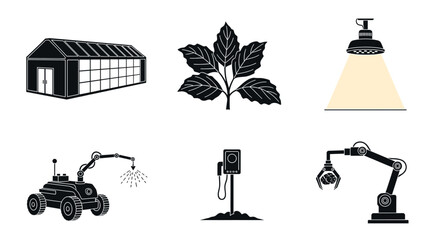 Modern agricultural technology empowers sustainable farming practices and efficient crop production using robots, automated systems, and smart lighting solutions