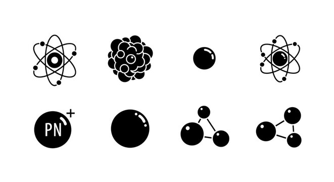 Explore dynamic science concepts with these atom and molecule icons for education, research, and technology projects needing a modern and clean design