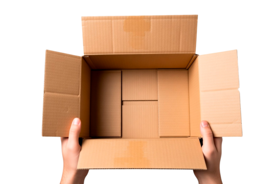 man with cardboard boxes - Powered by Adobe