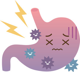 ウイルスに感染した胃