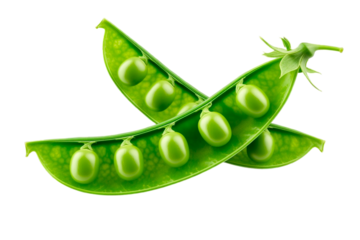 green peas isolated on white background