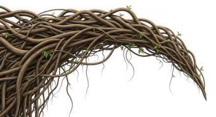 Dense tangled vines with small green leaves