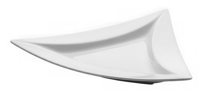 Empty white triangular plate