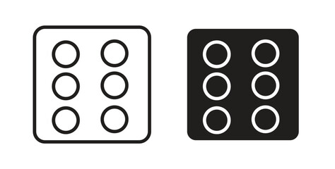 Dice six icon for mobile app, editable designs