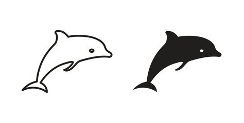 Dolphin icon for mobile app, editable designs
