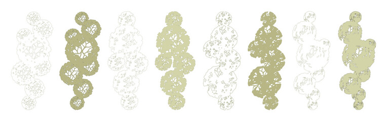 Tree for architectural floor plans. Entourage design. Various trees, bushes, and shrubs, top view for the landscape design plan. Vector illustration.