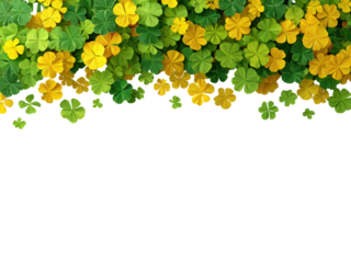 A bunch of green and yellow flowers with a white background