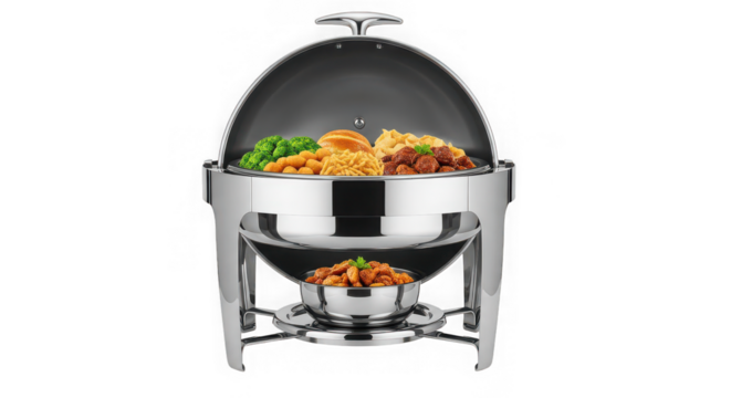 Chafing dish with food for catering service