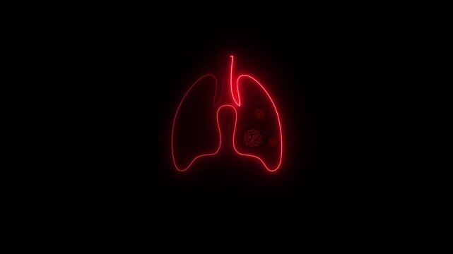 Tuberculosis Day lungs animation, World TB Day, abstract neon lung care background. 4k