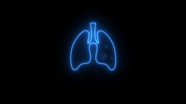 Tuberculosis Day lungs animation, World TB Day, abstract neon lung care background. 4k