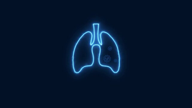 Tuberculosis Day lungs animation, World TB Day, abstract neon lung care background. 4k